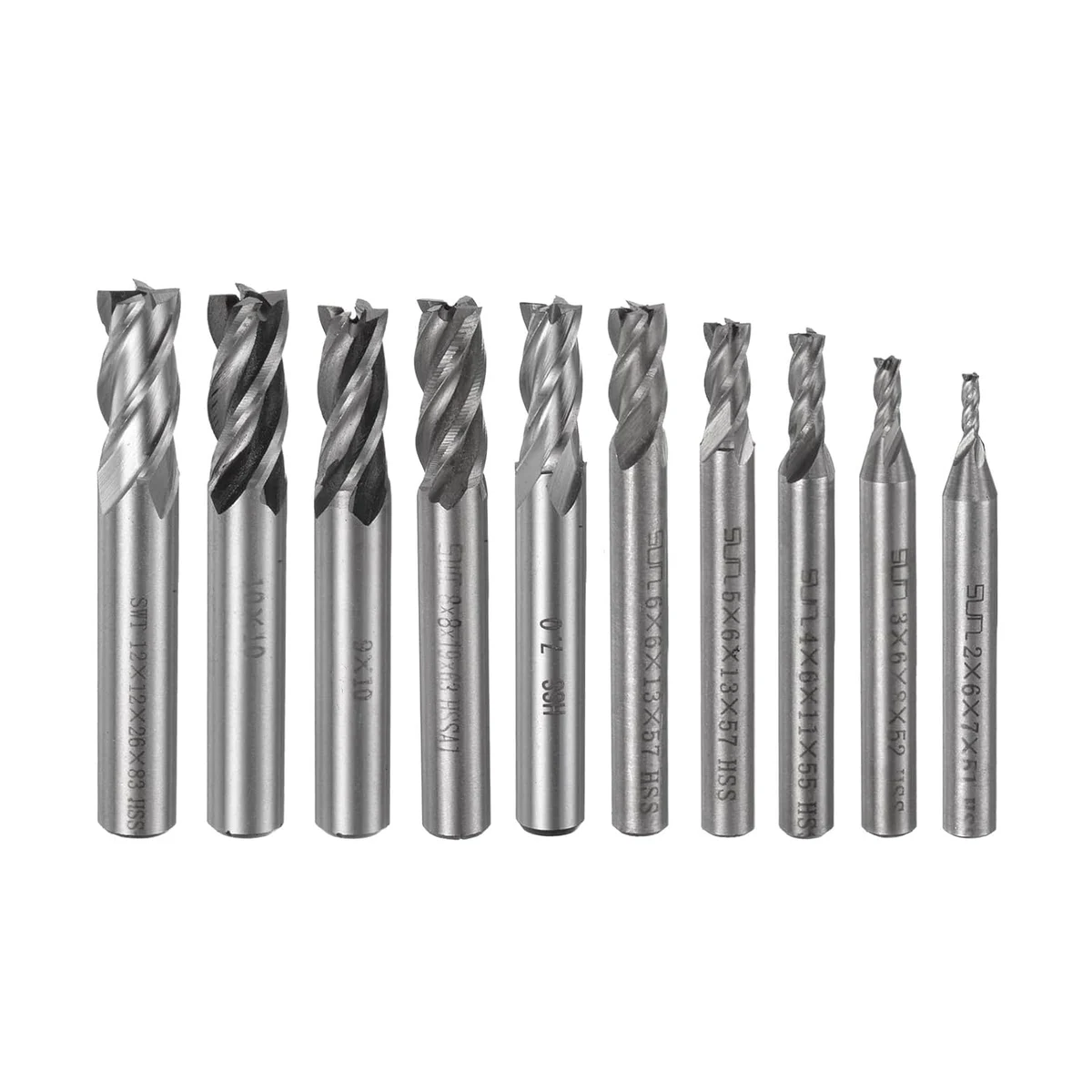 sourcing map Carbide End Mills Sets 4-Flute 2mm 3mm 4mm 5mm 6mm 7mm 8mm 9mm 10mm 12mm… product image on Haggl