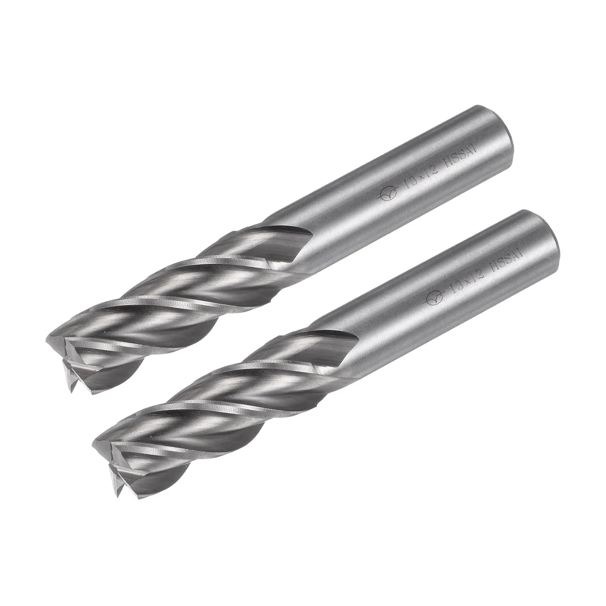 sourcing map 2pcs Carbide End Mills 4-Flute 13mm / 0.51" High-Speed Steel CNC Milling Cutter… product image on Haggl