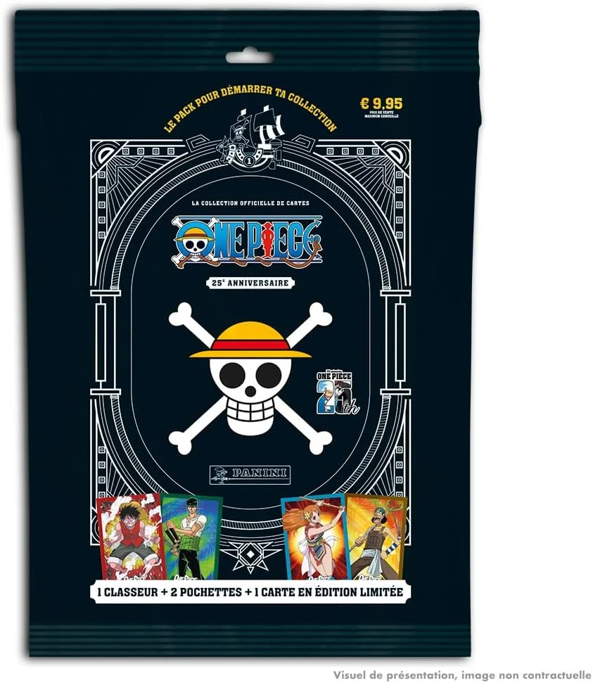 Panini One Piece Trading Cards 25. Geburtstag Starter Pack (1 Ordner + 2 Hüllen mit 8 Stück, 1… product image on Haggl