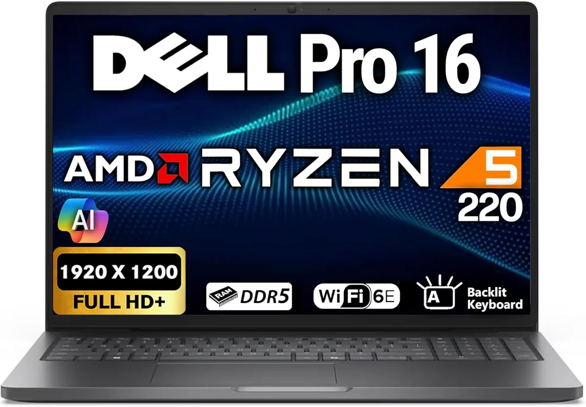 Oemgenuine Dell Pro 16 FHD+ 40.6 cm (Beats Latitude 3550), AMD Ryzen 5 220, 16GB DDR5 RAM, 256GB SSD, Tastatur mit Hintergrundbeleuchtung, WiFi 6E + BT, RJ-45, HDMI, HD Webcam, W11P, Business Laptop product image on Haggl