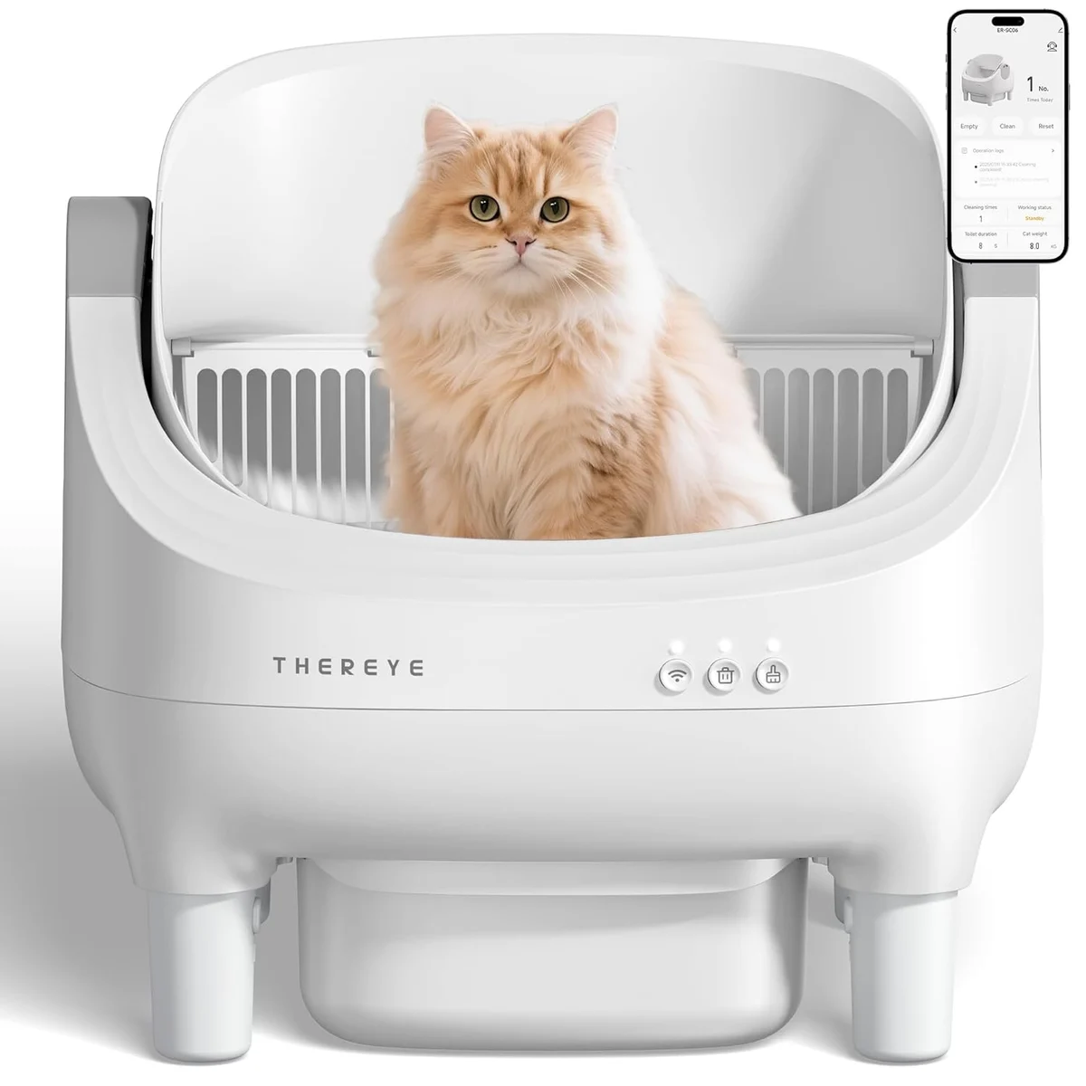 Thereye Self Cleaning Cat Litter Tray, Automatic Cat Litter Box with APP Control, Safety… product image on Haggl